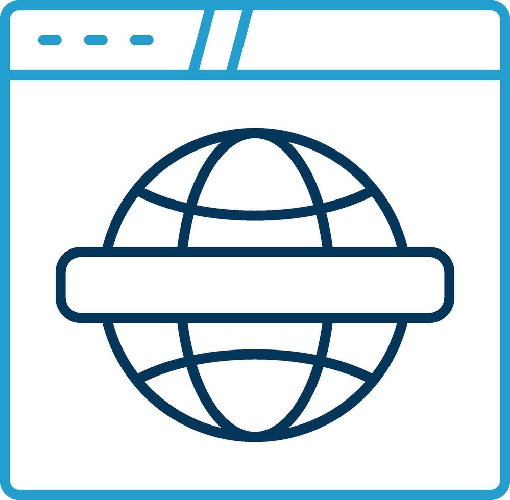 Website Line Blue Two Color Icon vector