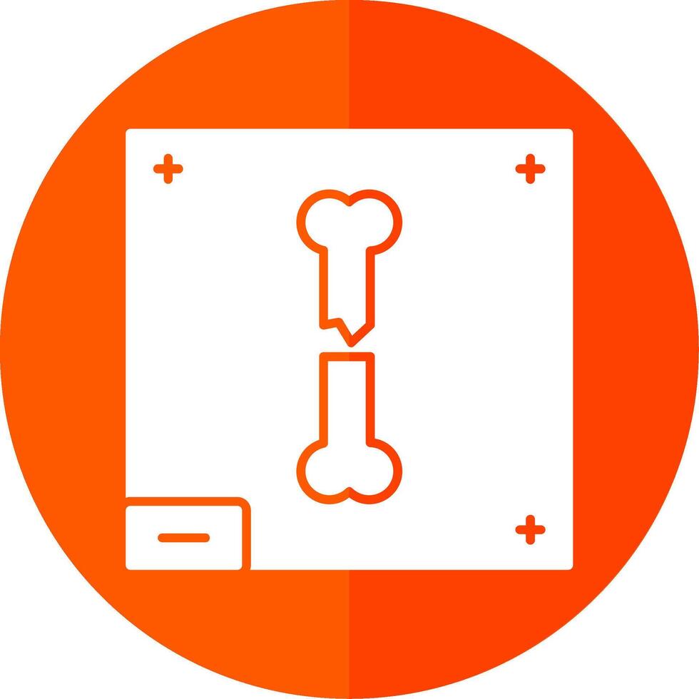 Bone X - ray Glyph Red Circle Icon vector