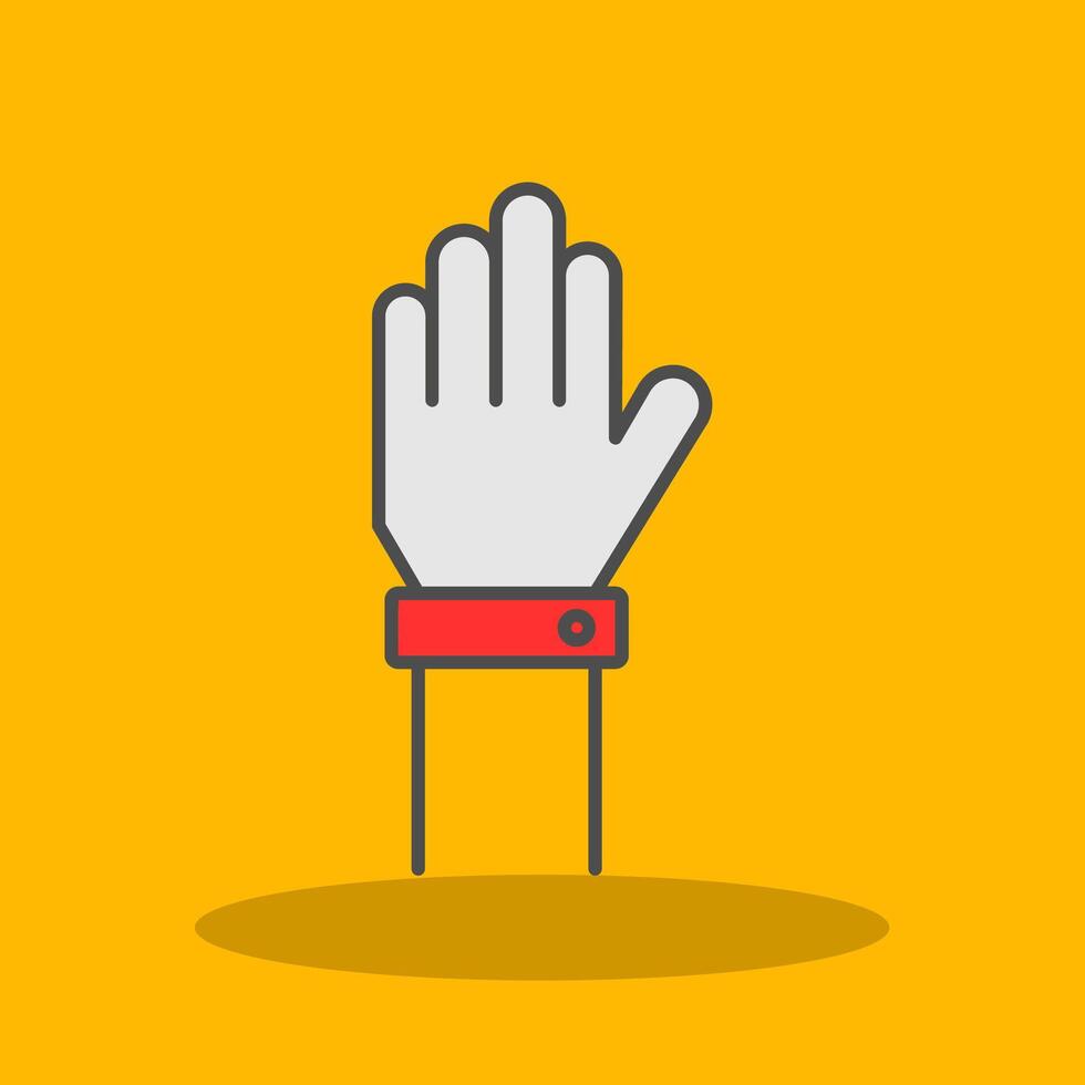 Raise Hand Filled Shadow Icon vector