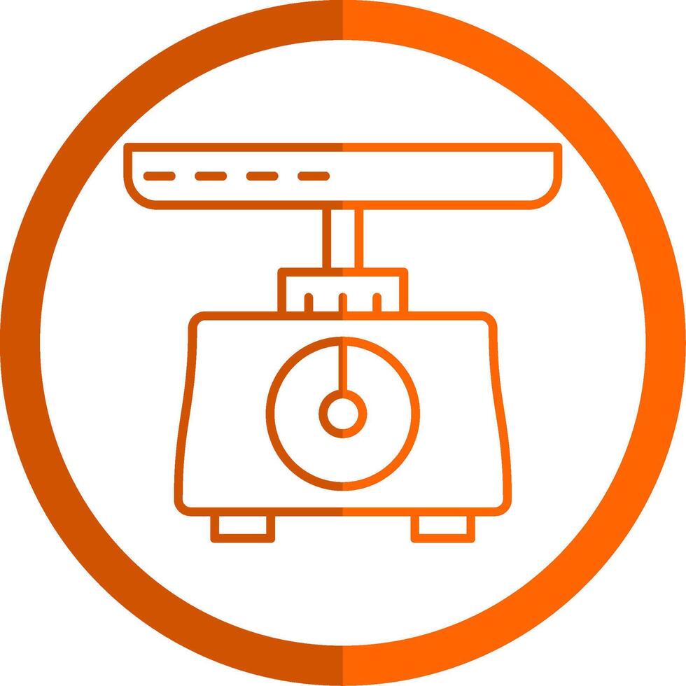 Weighing Scale Line Orange Circle Icon vector