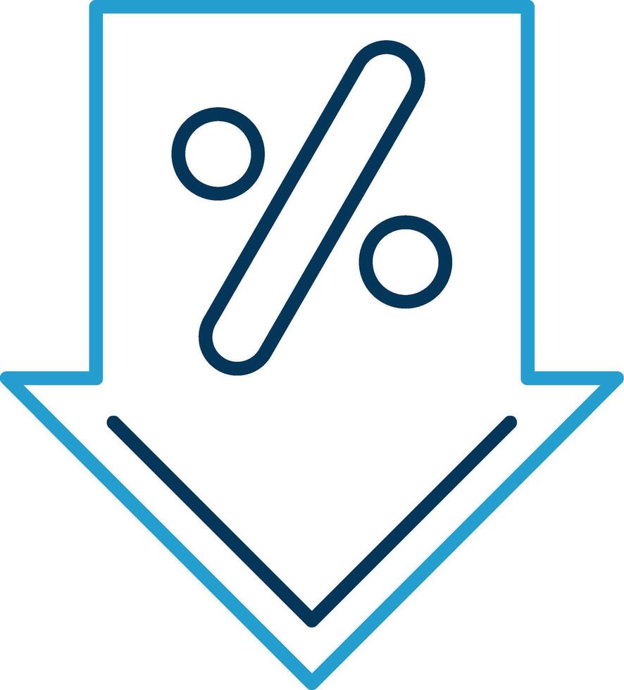 Discount Line Blue Two Color Icon vector