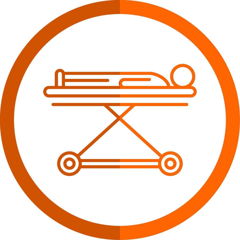Stretcher Line Orange Circle Icon vector