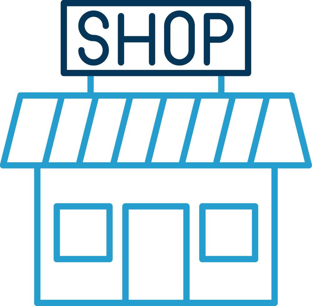 Shop Line Blue Two Color Icon vector