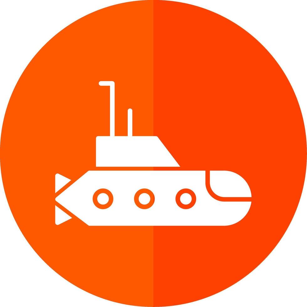 Submarine Glyph Red Circle Icon vector