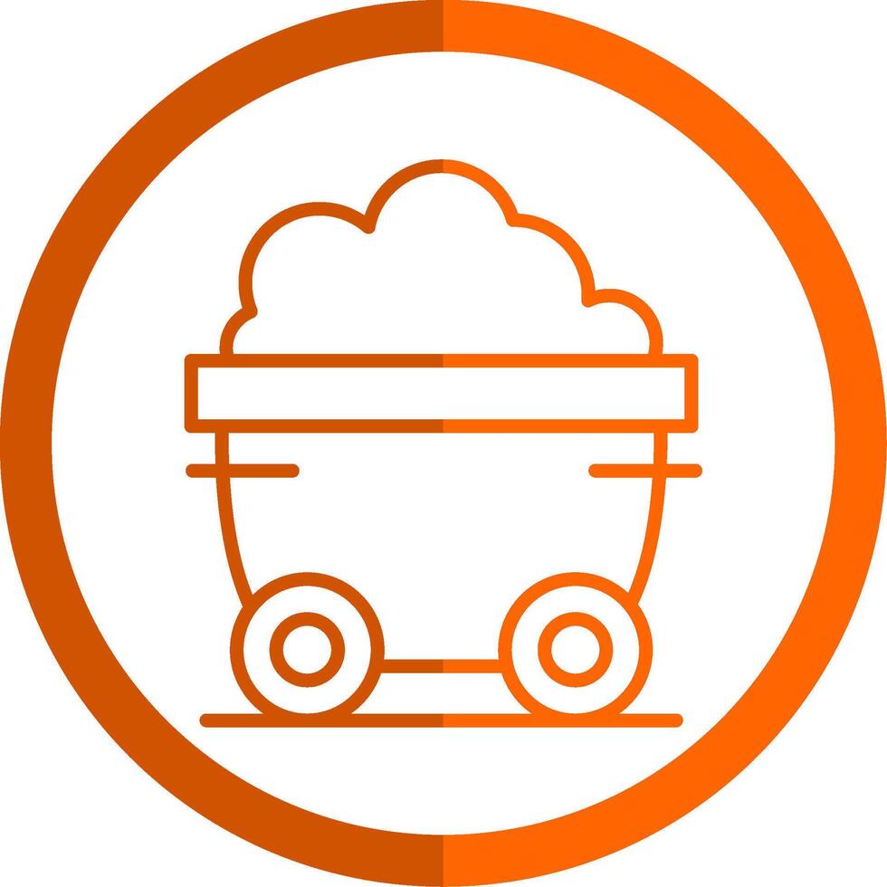 Wagon Line Orange Circle Icon vector
