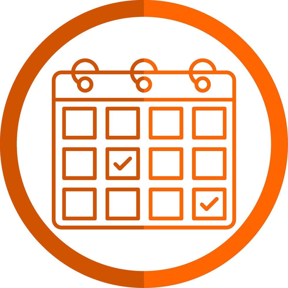 Appointment Request Line Orange Circle Icon vector