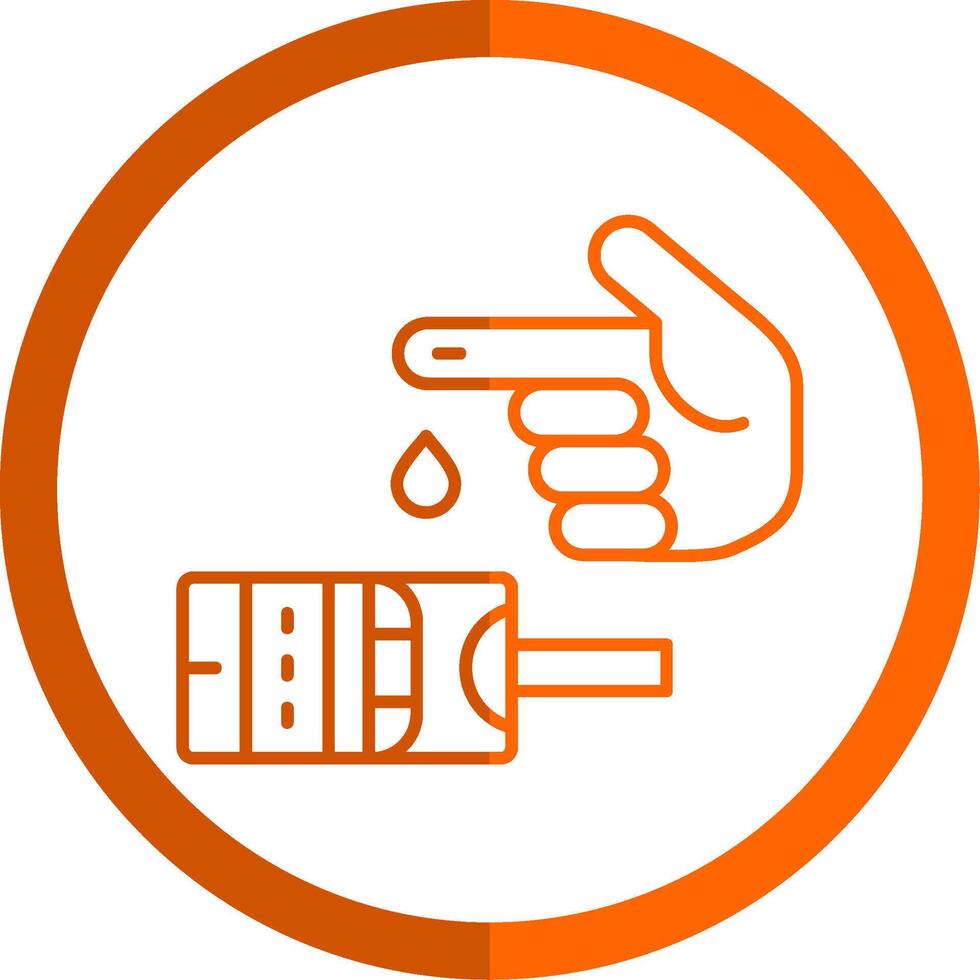 Diabetes Line Orange Circle Icon vector