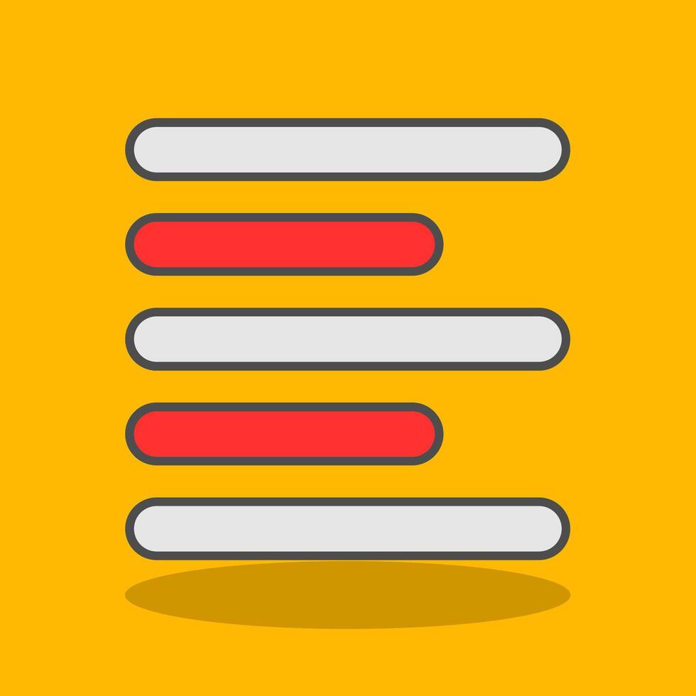 Horizontal Left Align Filled Shadow Icon vector