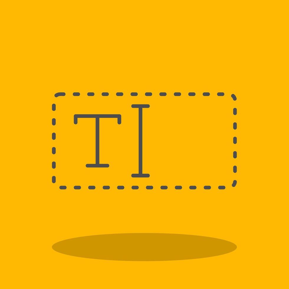 Text Box Filled Shadow Icon vector