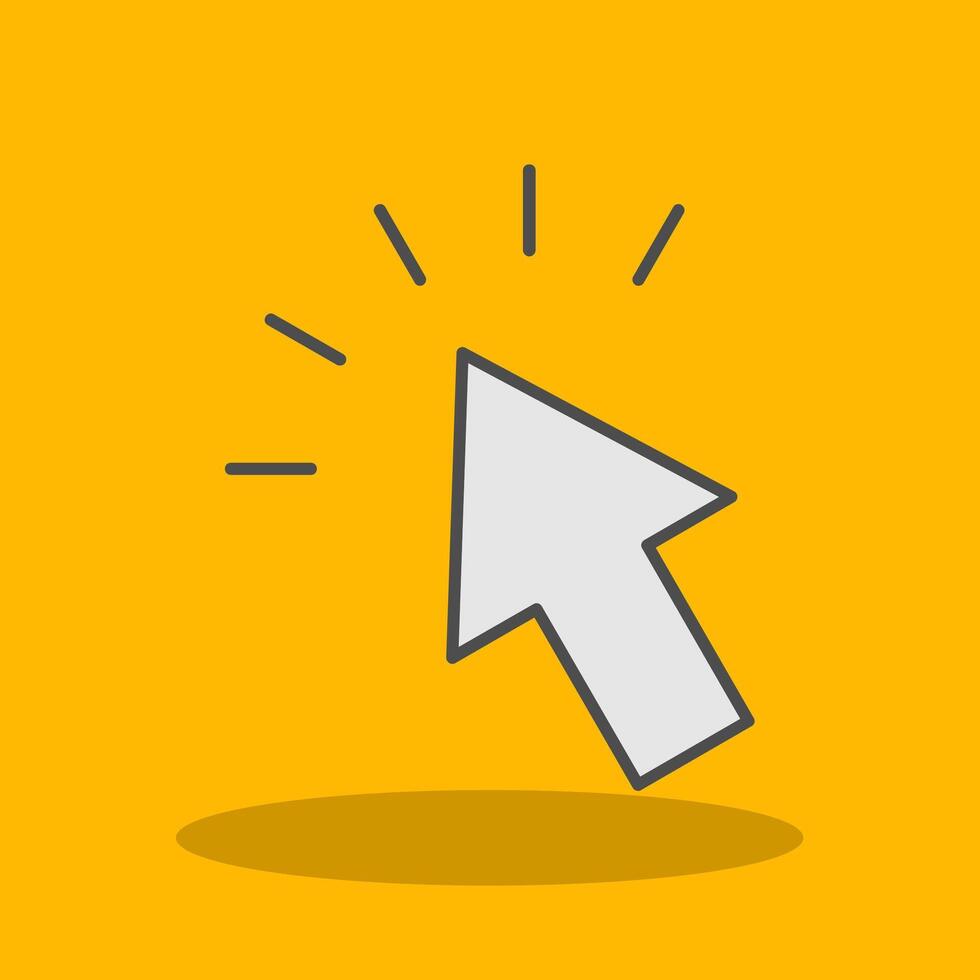 Mouse Cursor Filled Shadow Icon vector