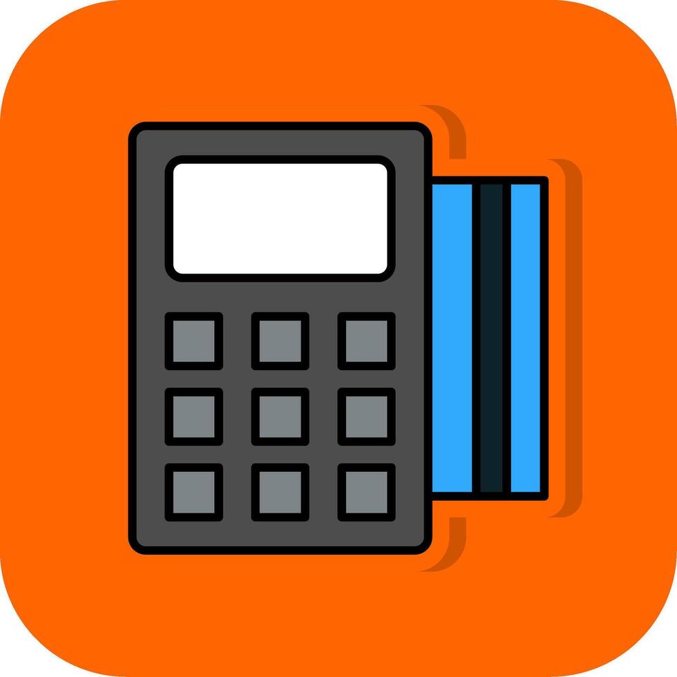 Pos Terminal Filled Orange background Icon vector