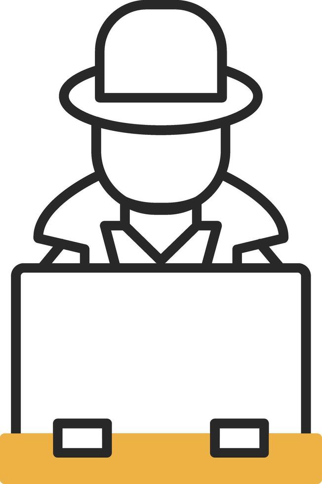 Hacker Skined Filled Icon vector