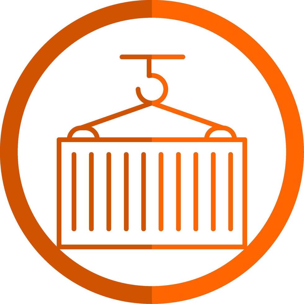 Container Line Orange Circle Icon vector
