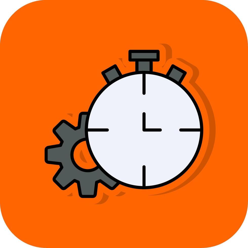 Timeout Filled Orange background Icon vector