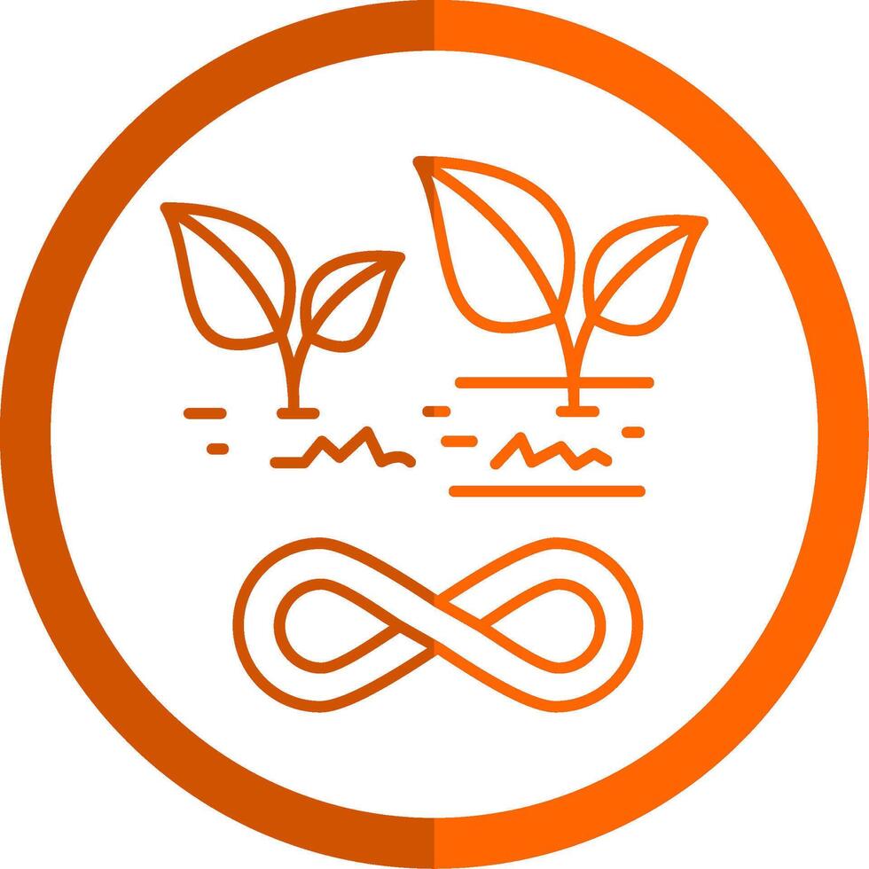 Sustainable Agriculture Line Orange Circle Icon vector