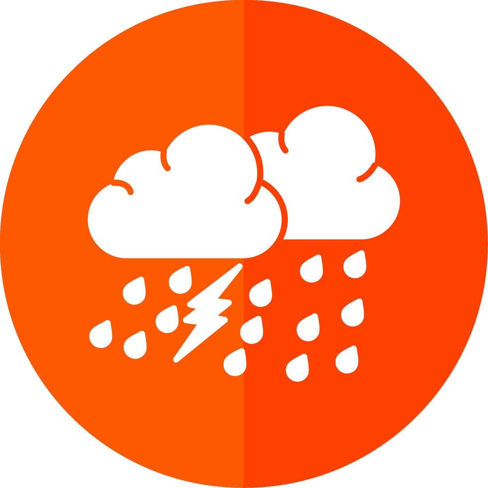 Extreme Weather Glyph Red Circle Icon vector