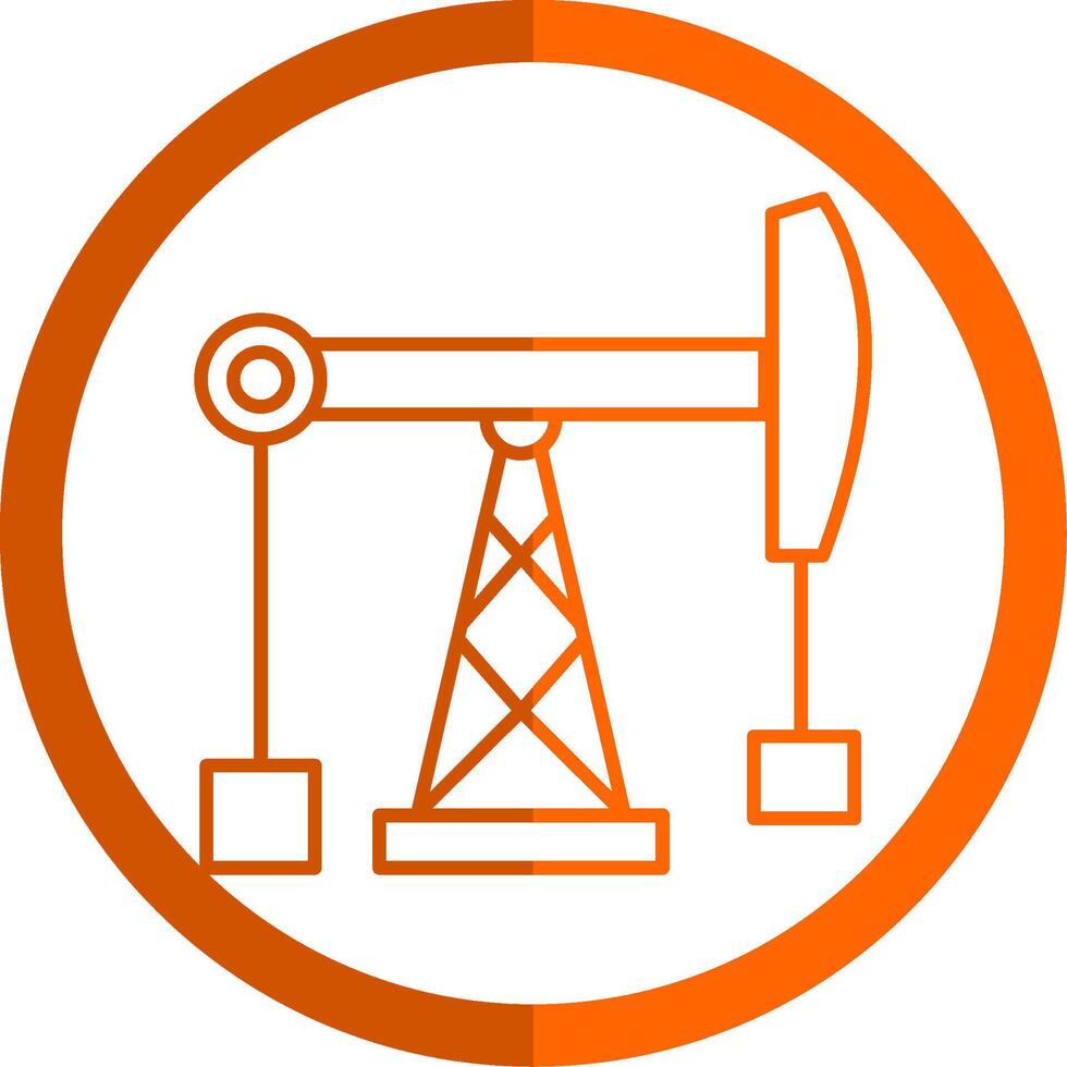 fósil combustible línea naranja circulo icono vector