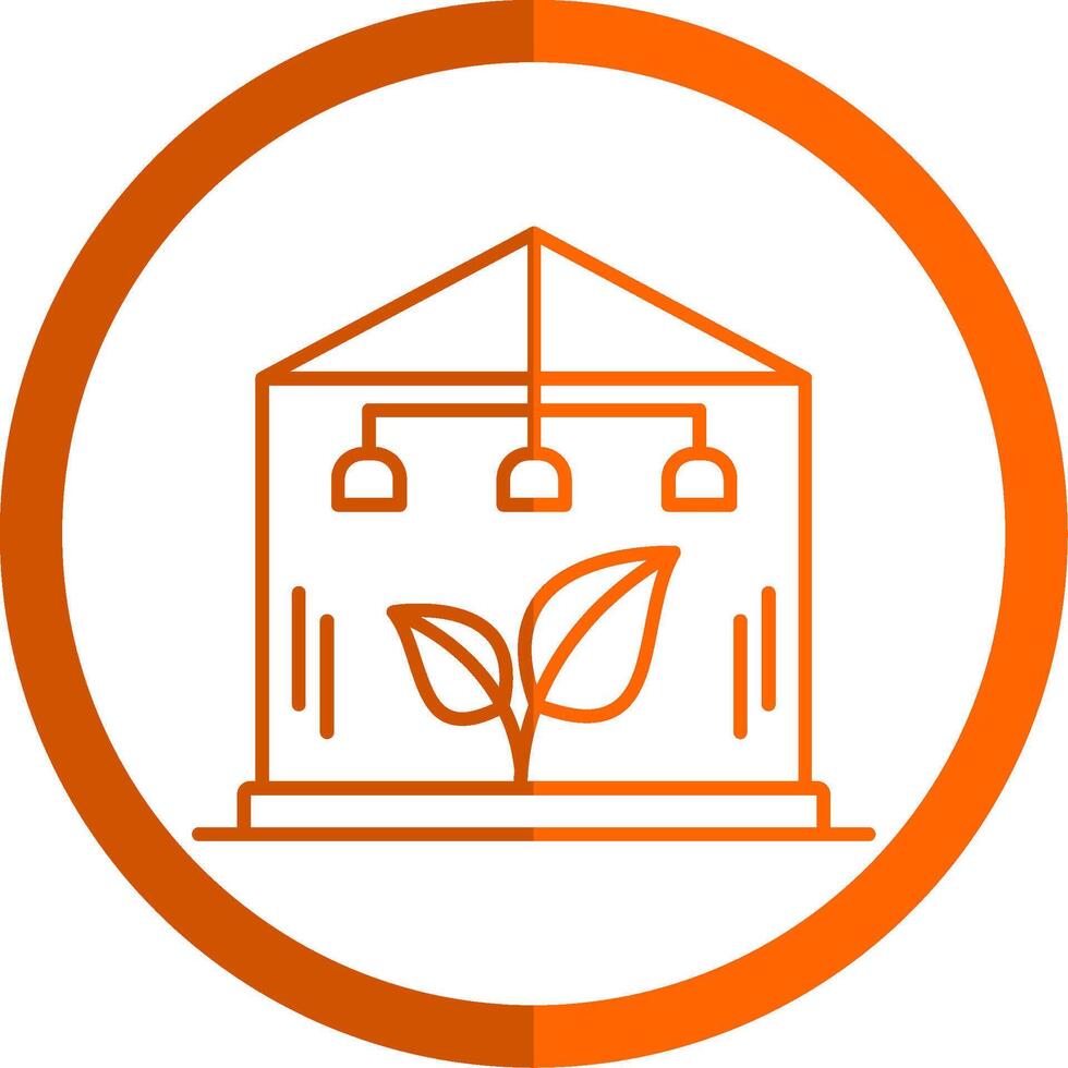 Greenhouse Line Orange Circle Icon vector