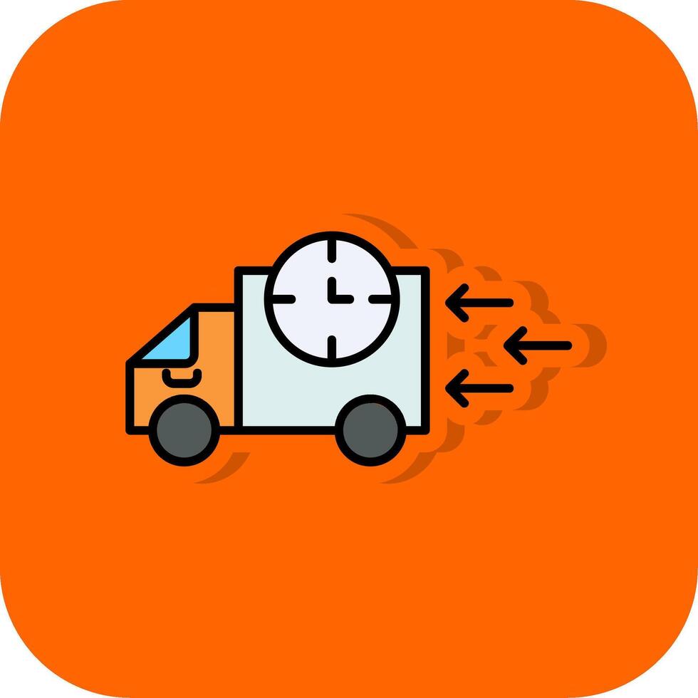 Fast Delivery Filled Orange background Icon vector