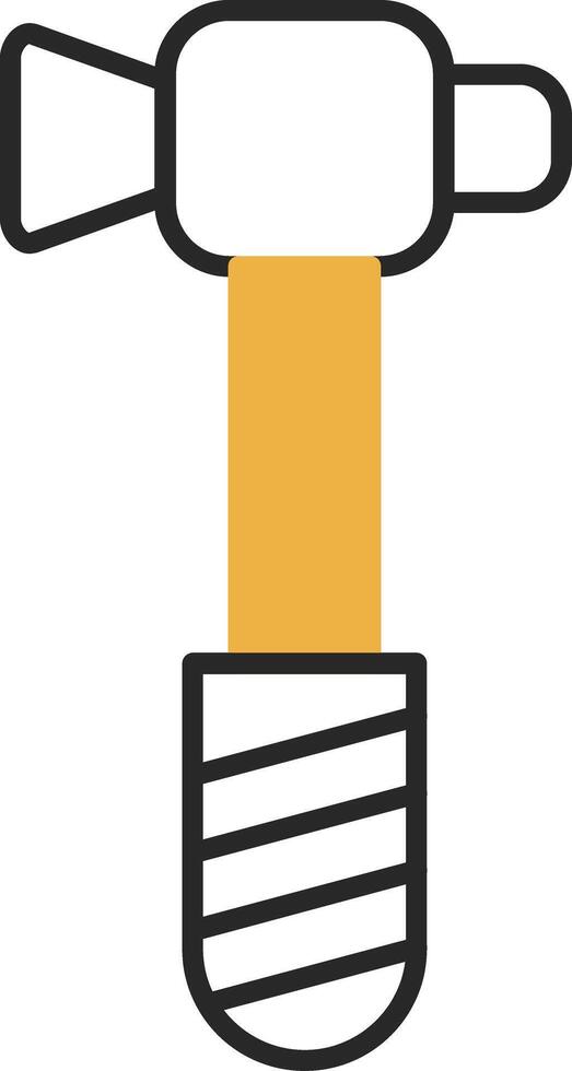 Hammer Skined Filled Icon vector