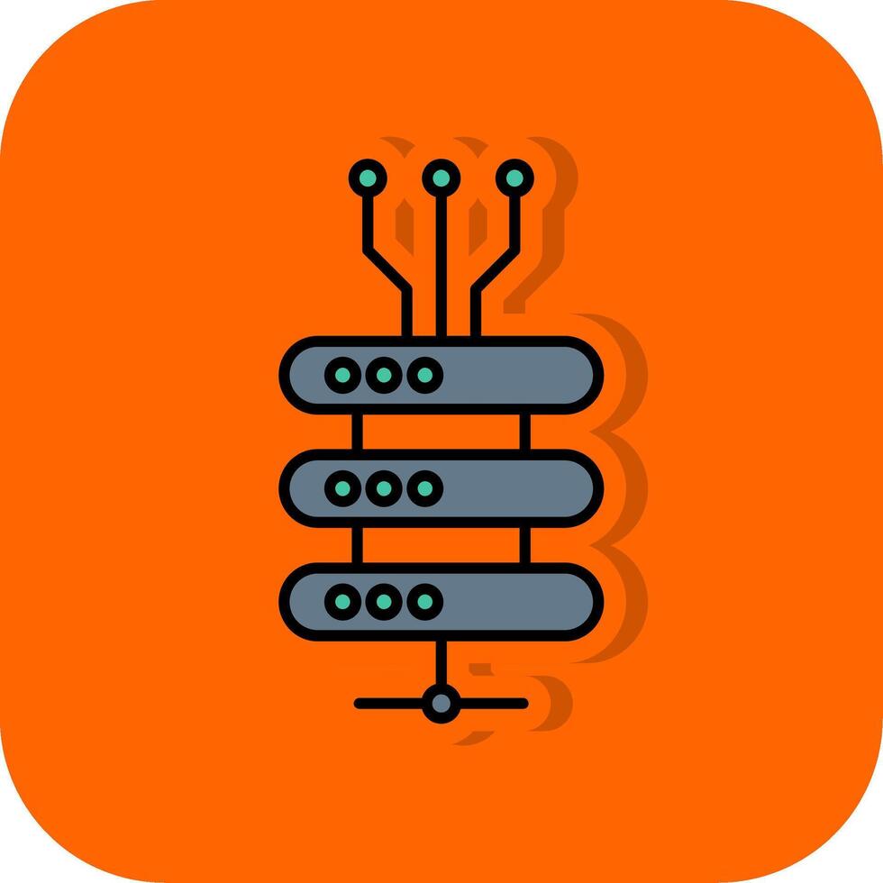 datos red lleno naranja antecedentes icono vector