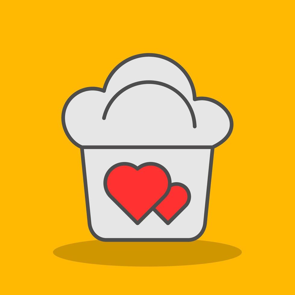 Muffin Filled Shadow Icon vector