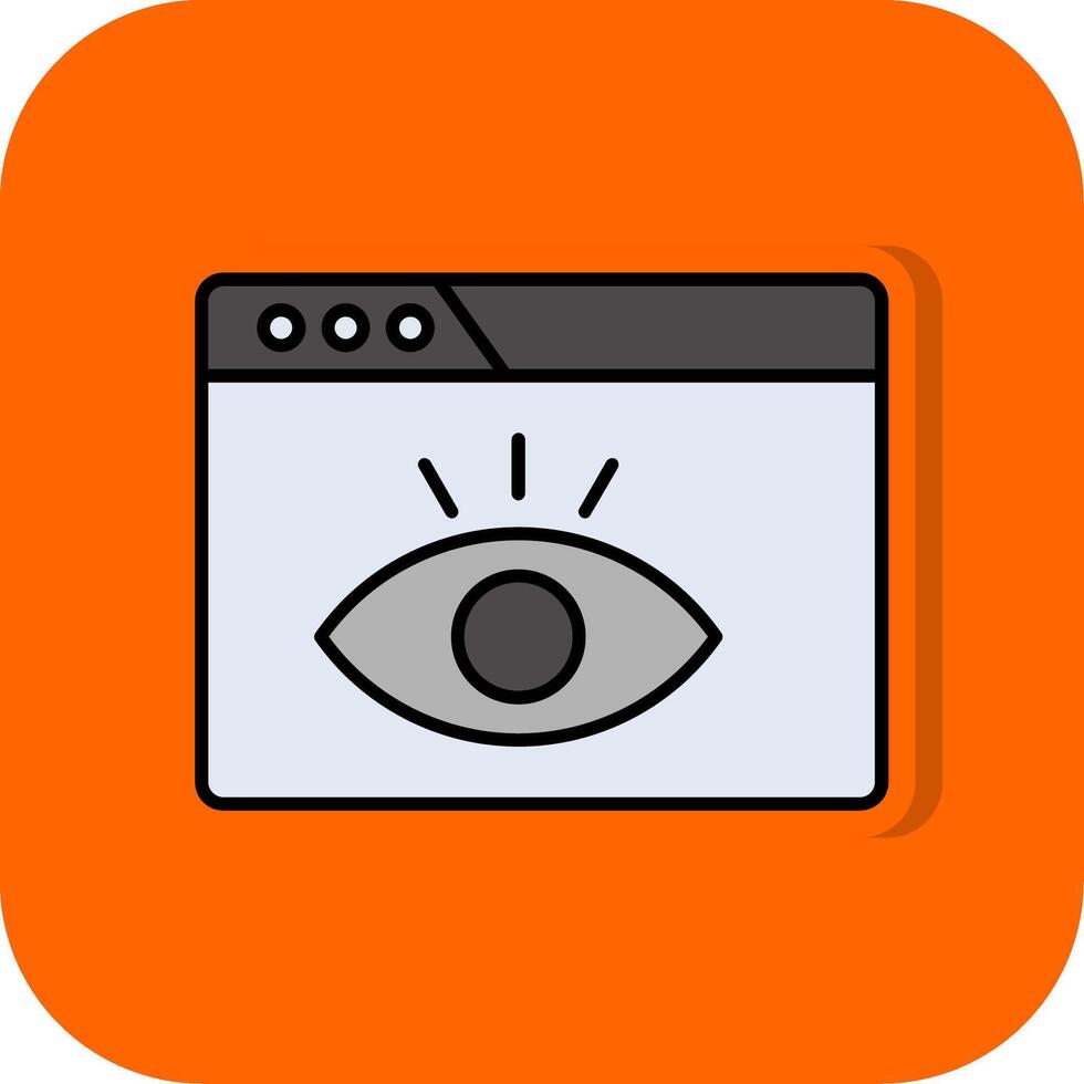 Visualization Filled Orange background Icon vector