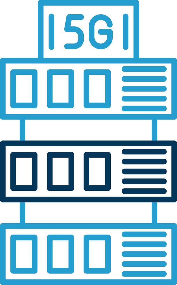 Server Line Blue Two Color Icon vector