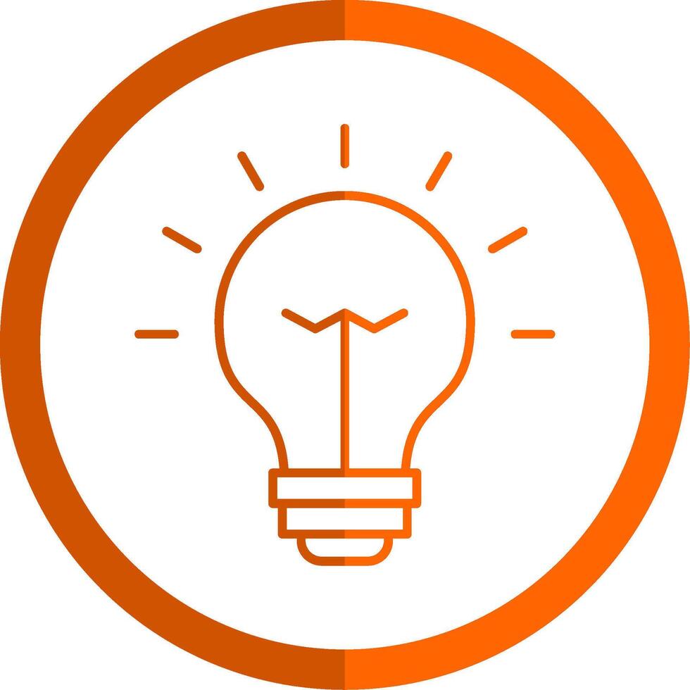 Idea Line Orange Circle Icon vector