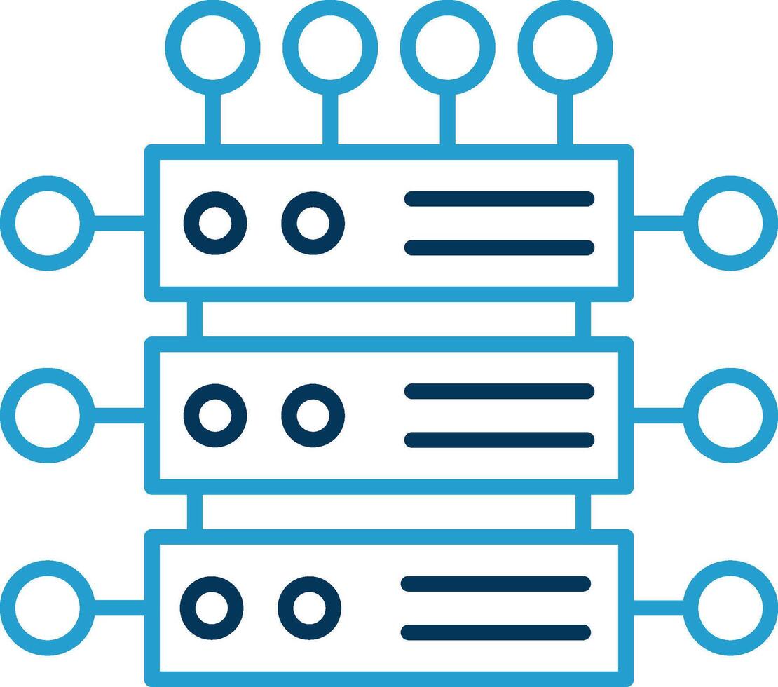 Server Line Blue Two Color Icon vector