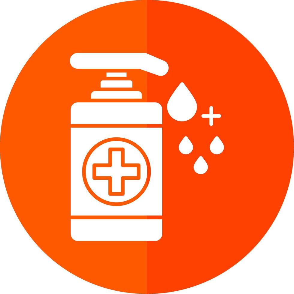 Hand Sanitizer Glyph Red Circle Icon vector