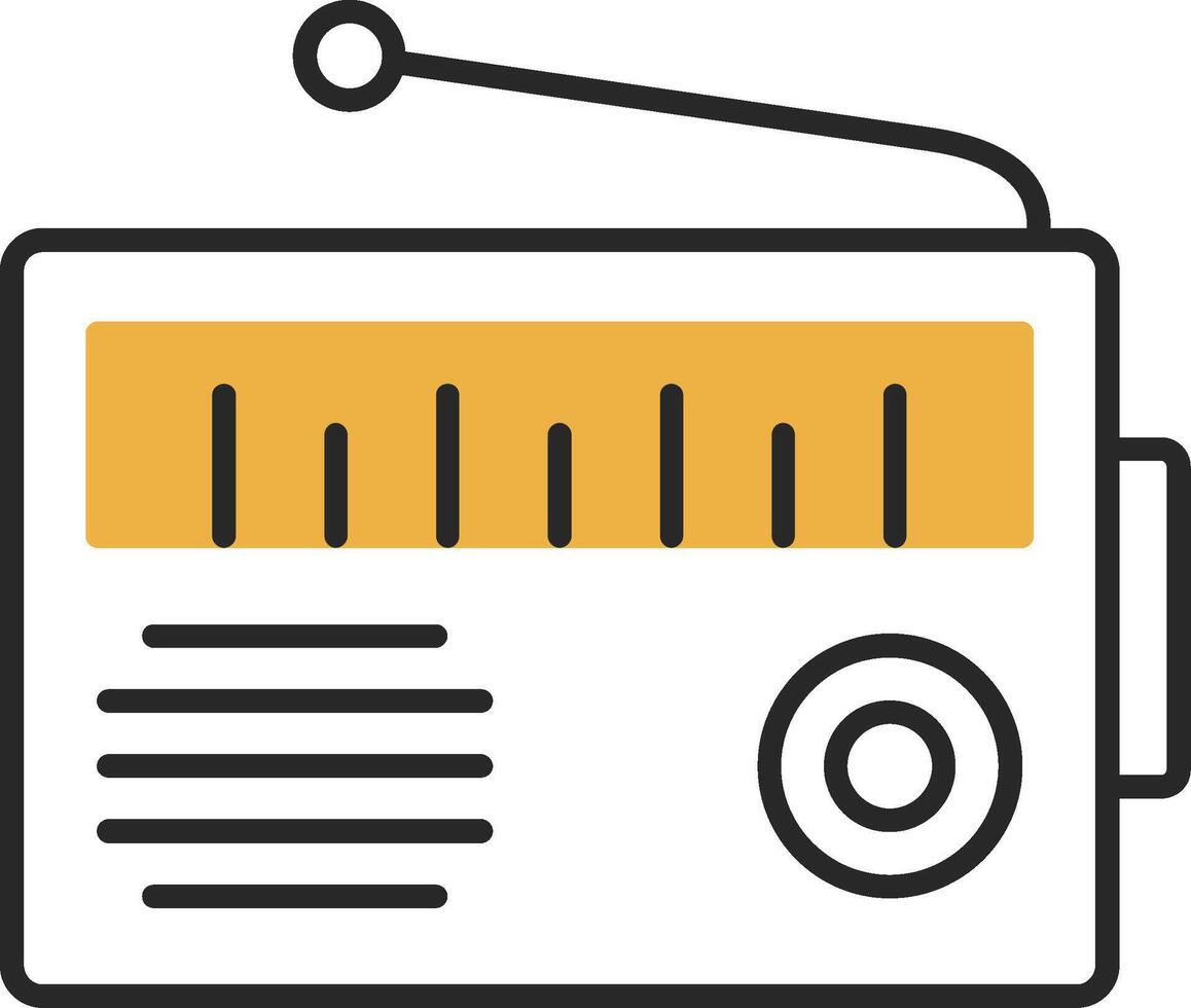 Radio Skined Filled Icon vector