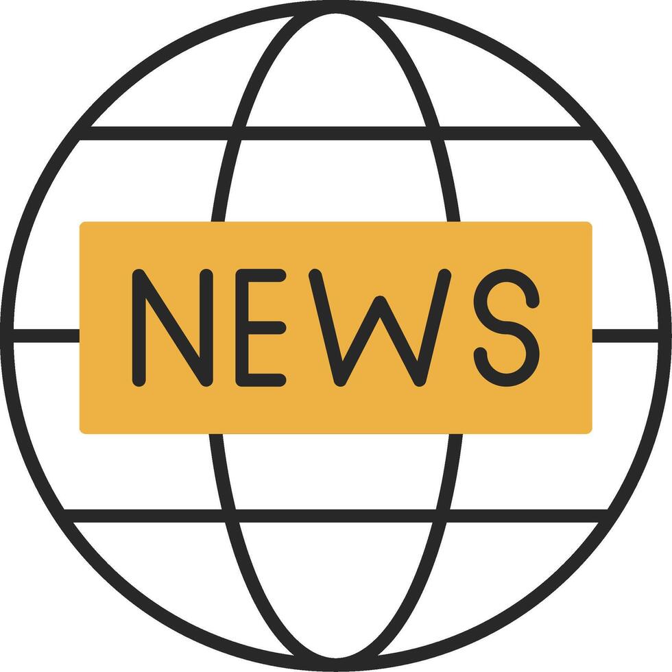 News Report Skined Filled Icon vector