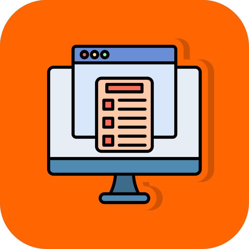 e-learning lleno naranja antecedentes icono vector