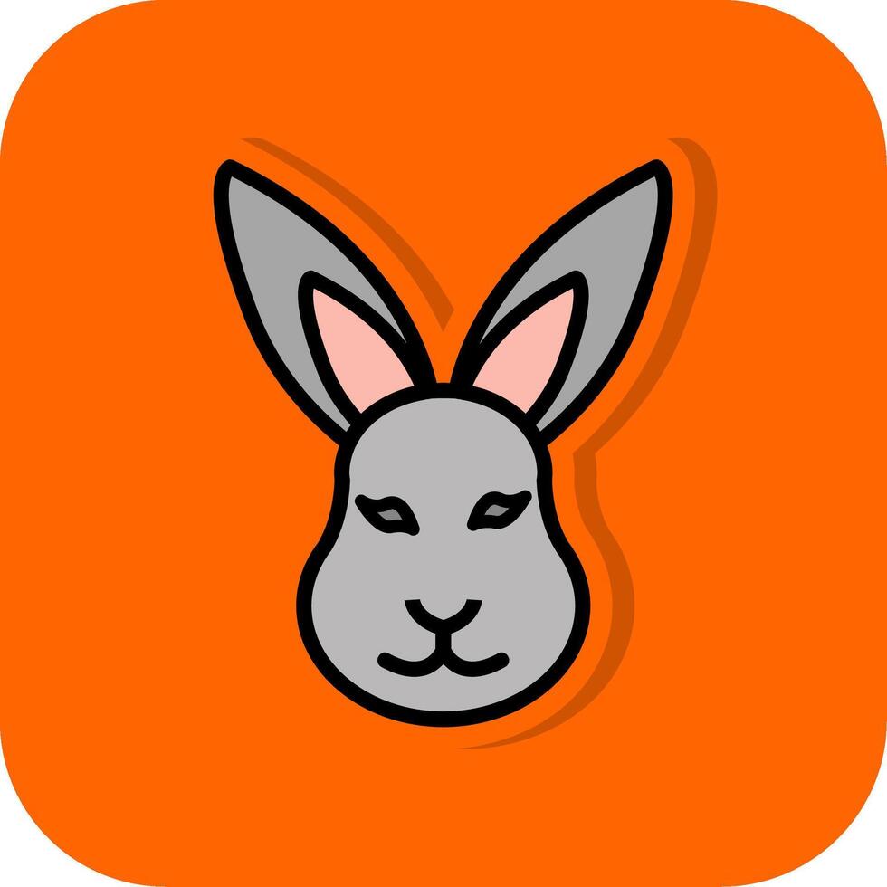 Hare Filled Orange background Icon vector
