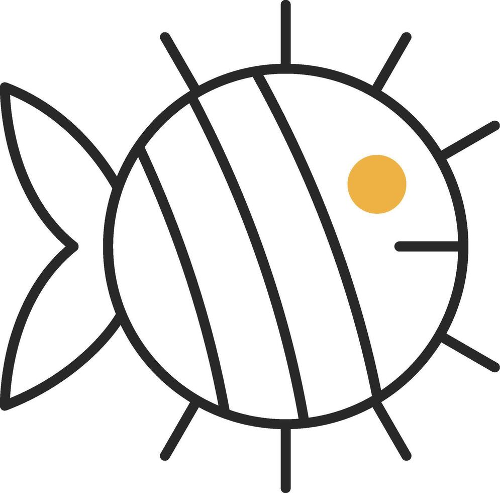 Fish Skined Filled Icon vector