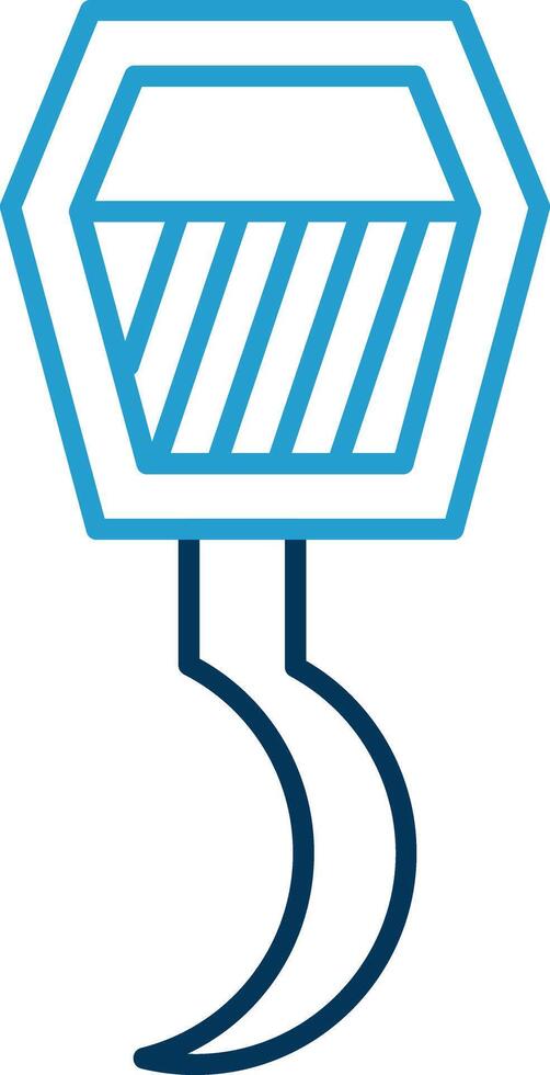 Hook Line Blue Two Color Icon vector