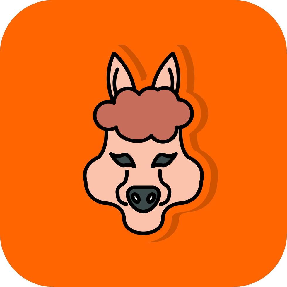 alpaca lleno naranja antecedentes icono vector