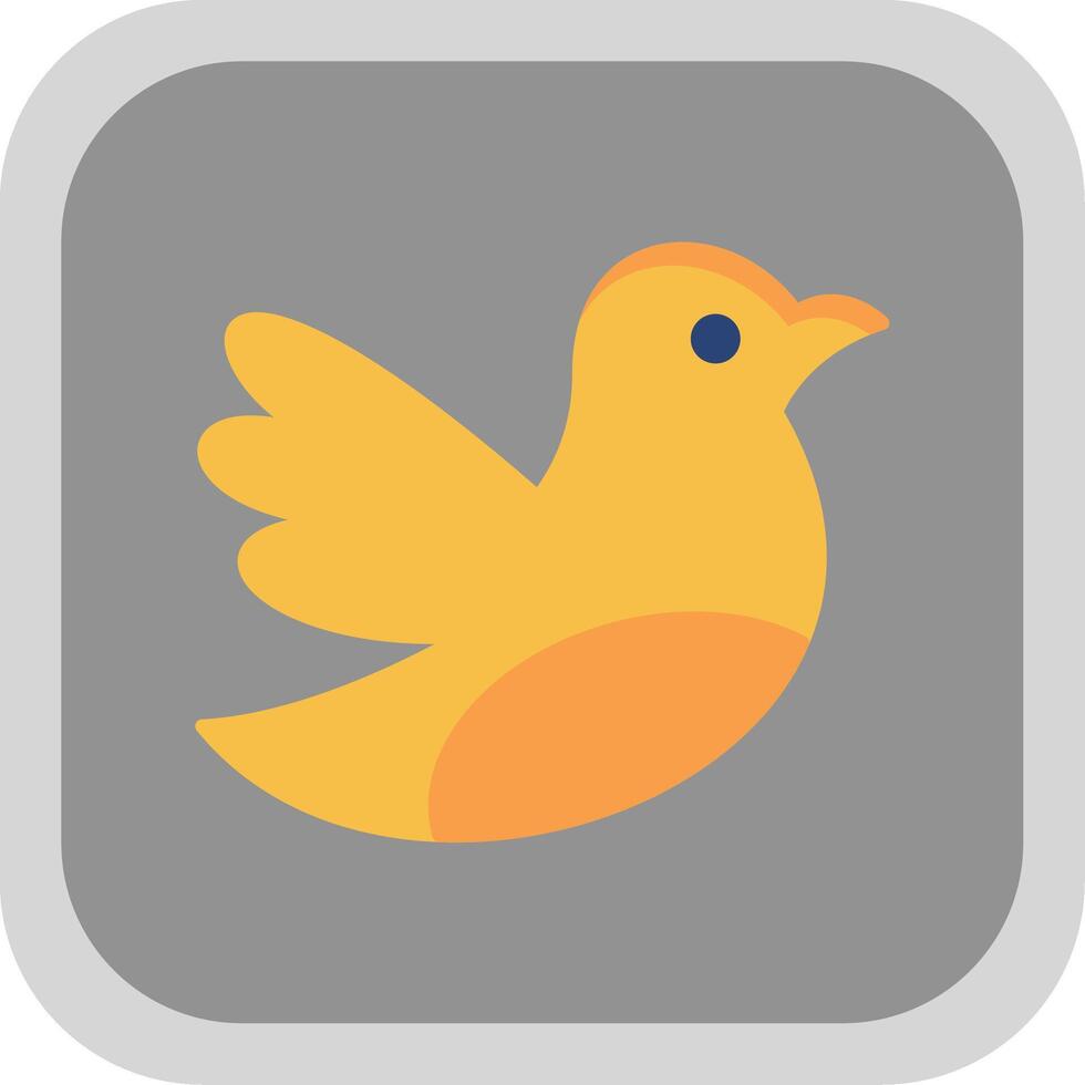 Bird Flat Round Corner Icon vector