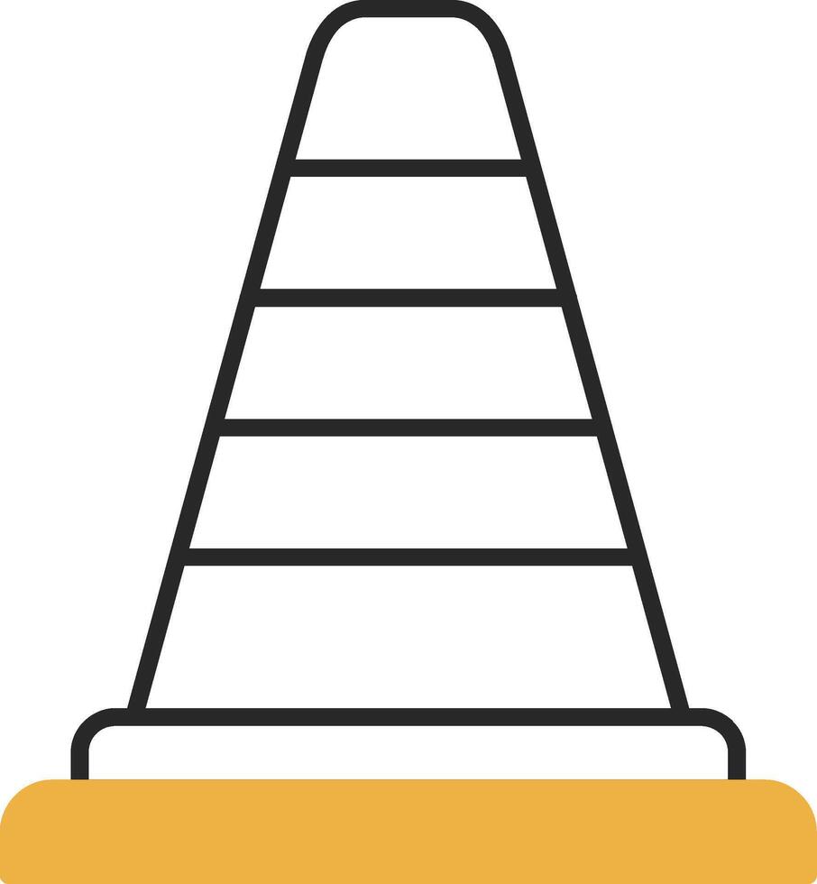 Traffic Cone Skined Filled Icon vector