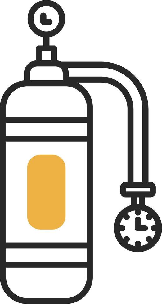 Oxygen Tank Skined Filled Icon vector