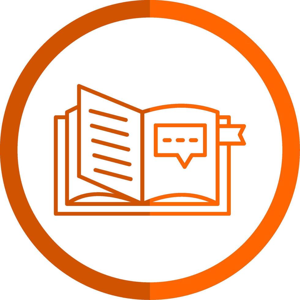 Open Book Line Orange Circle Icon vector