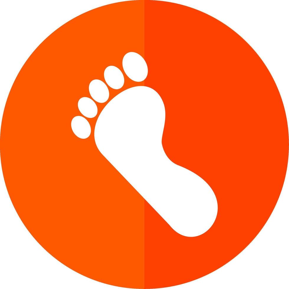 Footprint Glyph Red Circle Icon vector