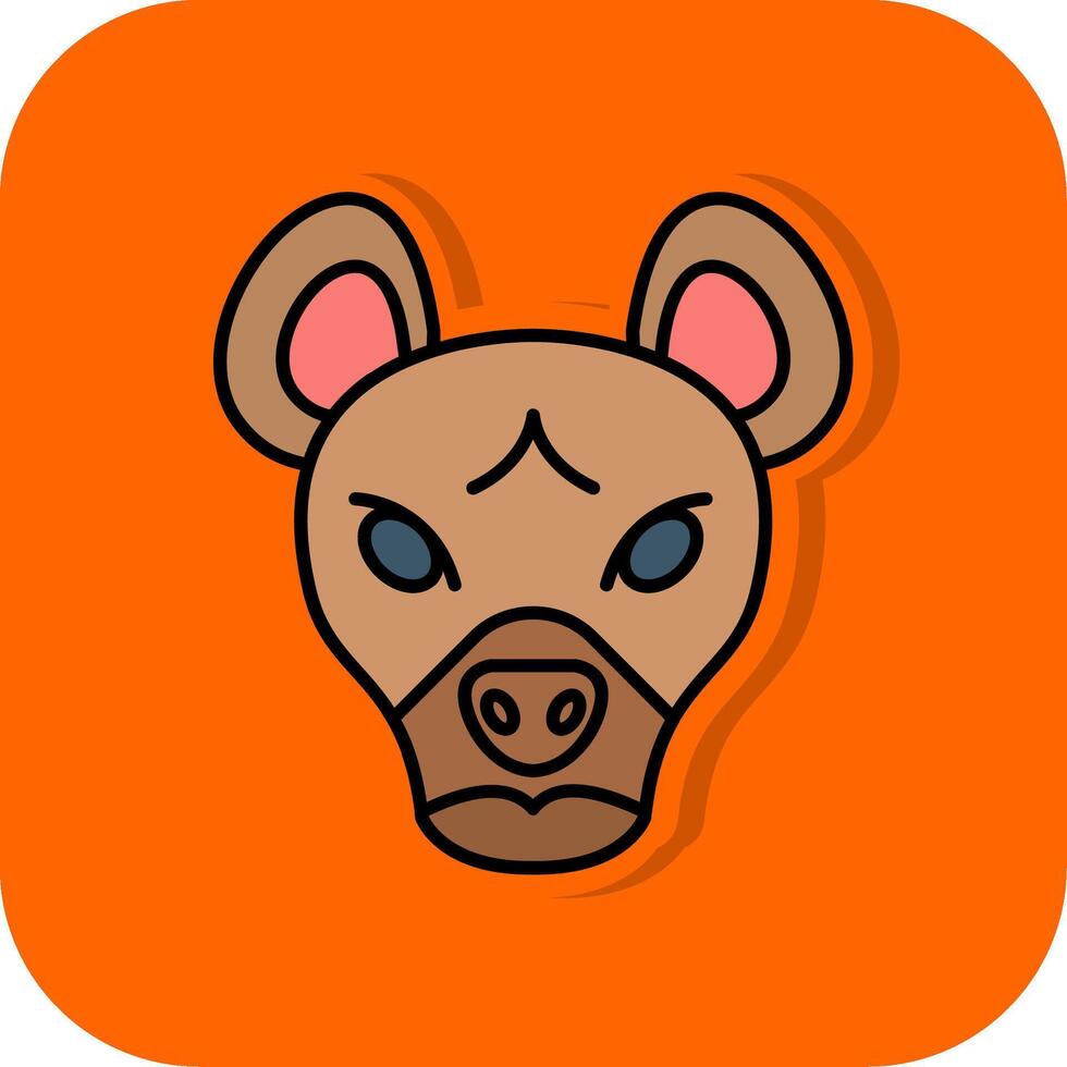 Hyena Filled Orange background Icon vector