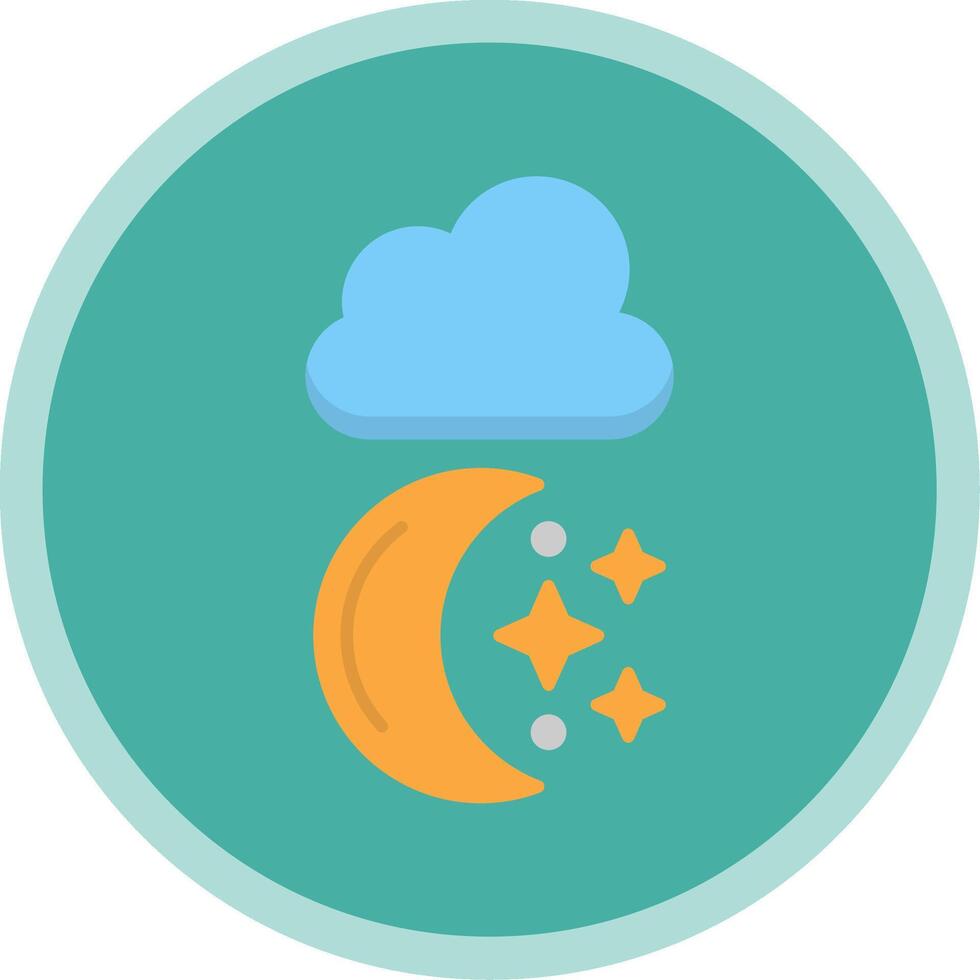 Moon Flat Multi Circle Icon vector