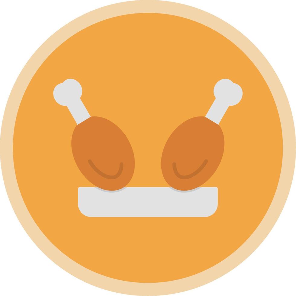 Chicken Flat Multi Circle Icon vector