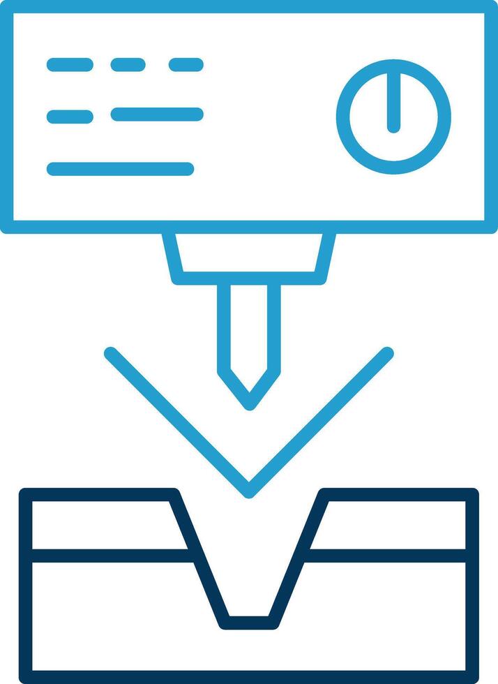 Metal Bending Machine Line Blue Two Color Icon vector