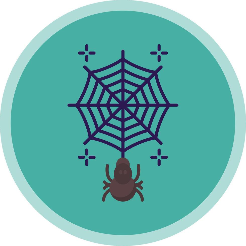 Spiderweb Flat Multi Circle Icon vector
