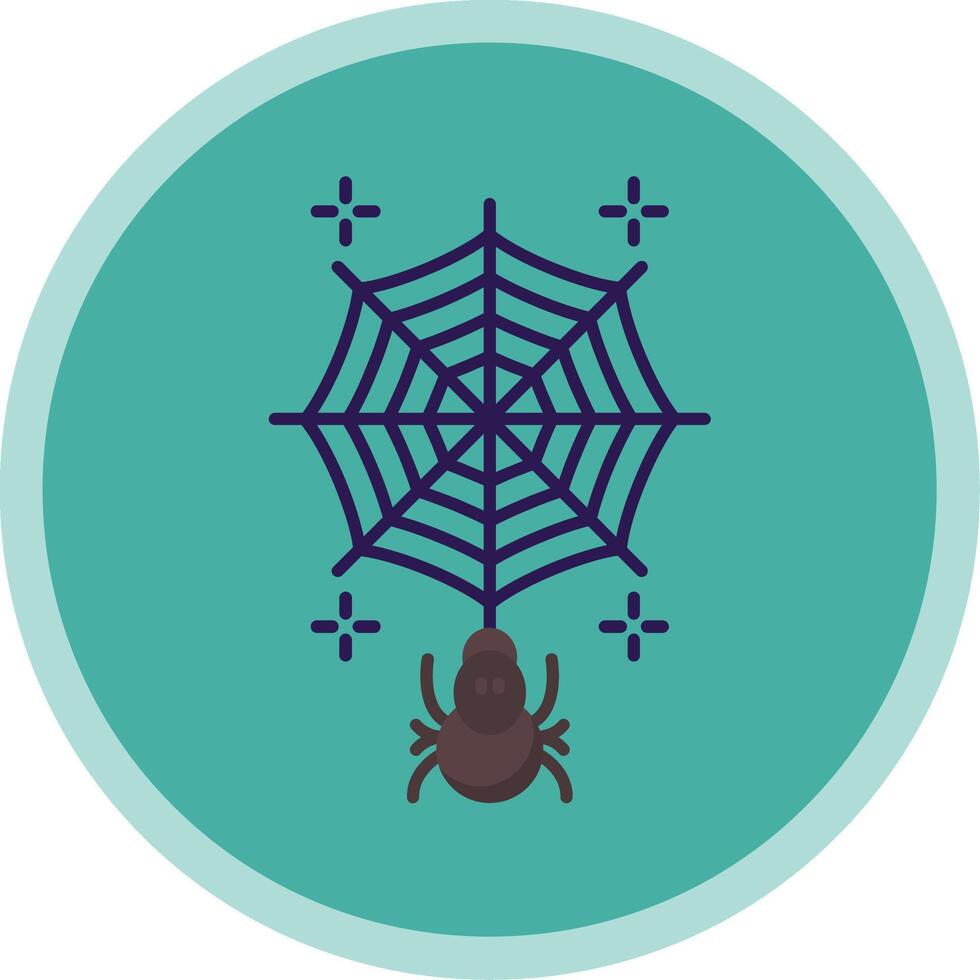 Spiderweb Flat Multi Circle Icon vector