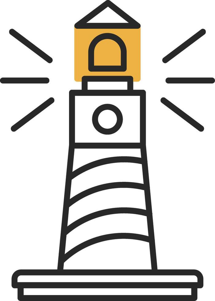 Lighthouse Skined Filled Icon vector